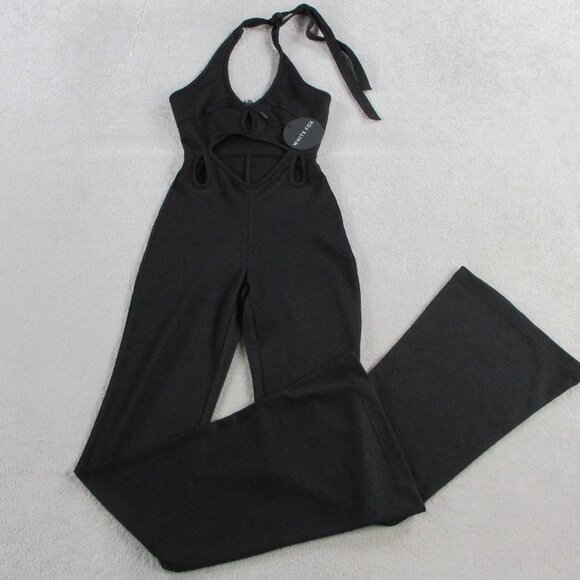White Fox Boutique Pants - White Fox Boutique Less Talking Jumpsuit Womens XS Black Pants Tie NEW
